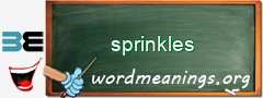 WordMeaning blackboard for sprinkles